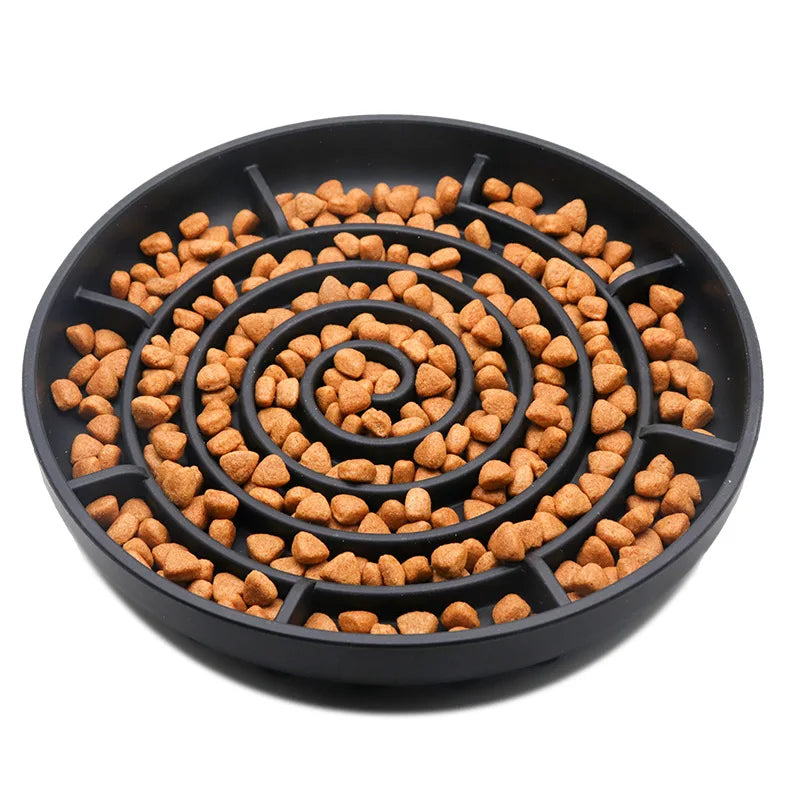 Anti-Slip Slow Feeder Bowl – Anti-Knockover Silicone Food Plate for Cats & Puppies - Paw Care USA
