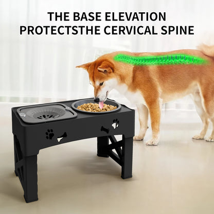 3-in-1 Adjustable Pet Feeder –Slow Feed & Foldable Bowl Adjustable Height Suitable For Pets Of Different Heights - Paw Care USA