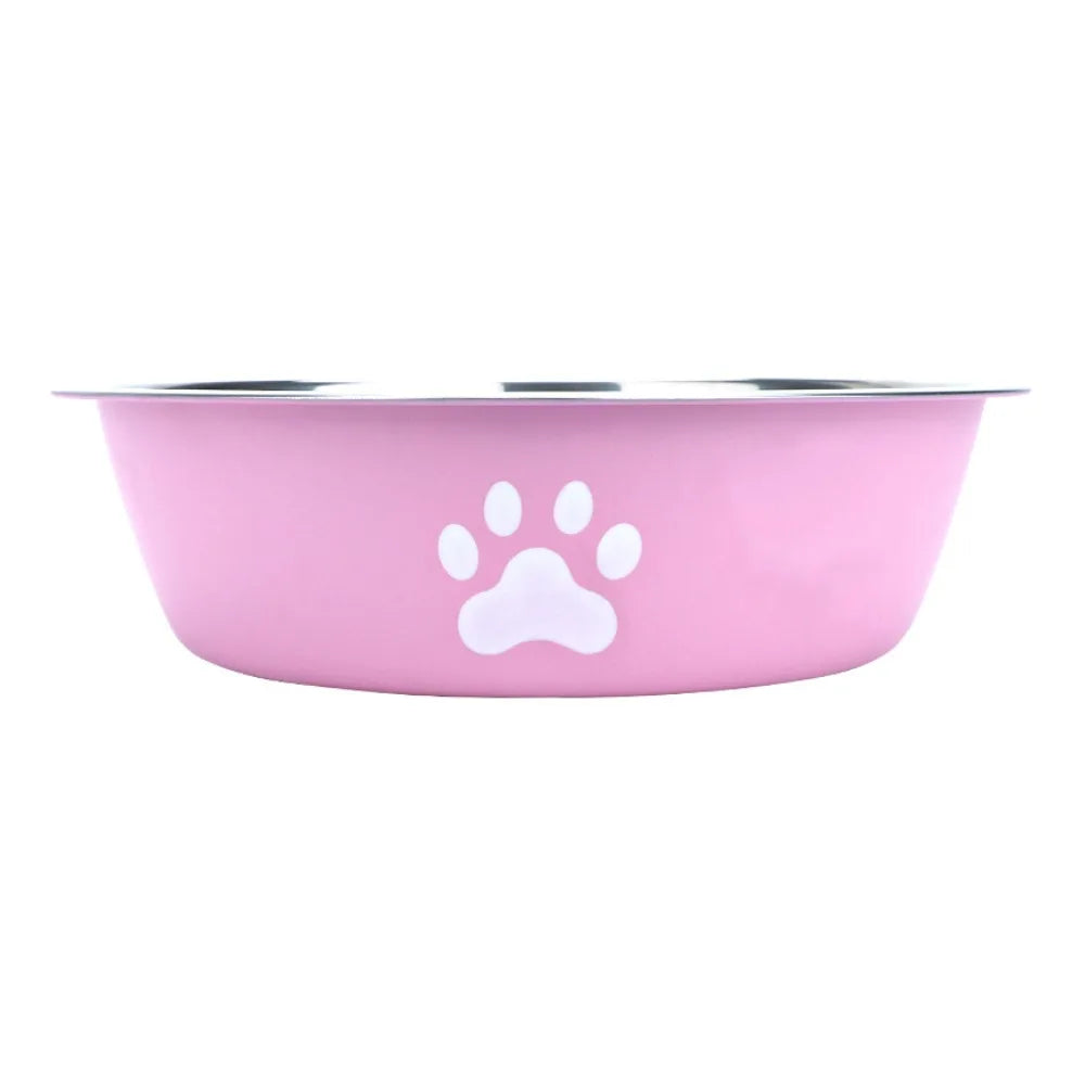 Large Stainless Steel Non-Slip Dog Bowl Pet Feeder with Cute Paw Design for Cats & Dogs - Paw Care USA