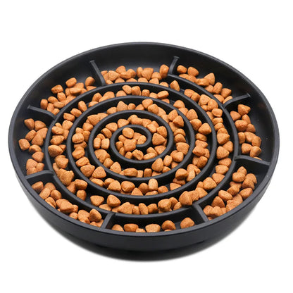 Anti-Slip Slow Feeder Bowl – Anti-Knockover Silicone Food Plate for Cats & Puppies - Paw Care USA
