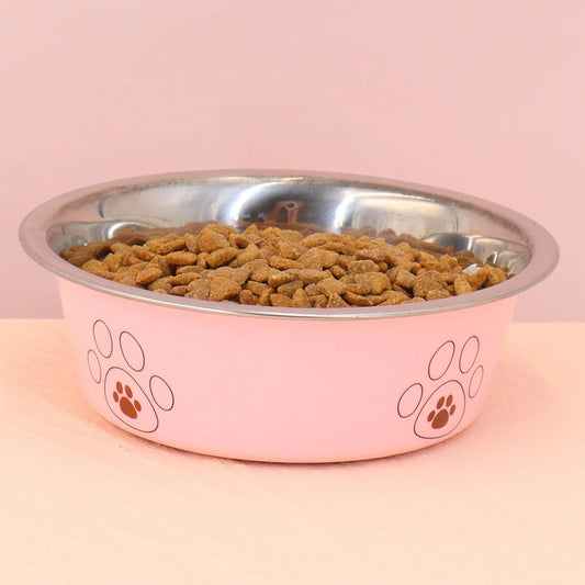 Stainless Steel Pet Bowl – Easy to Clean Food & Water Dish for Cats & Dog - Paw Care USA