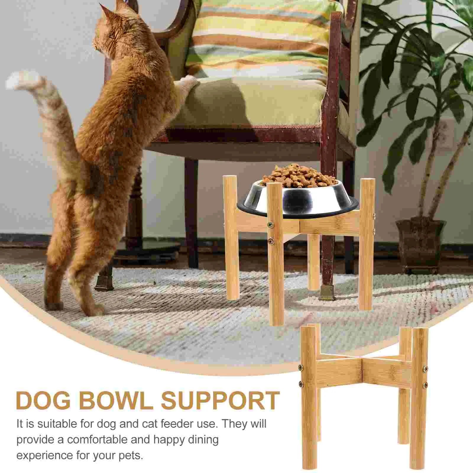 Bamboo Pet Bowl Stand – Elevated Cat & Dog Feeder - Paw Care USA