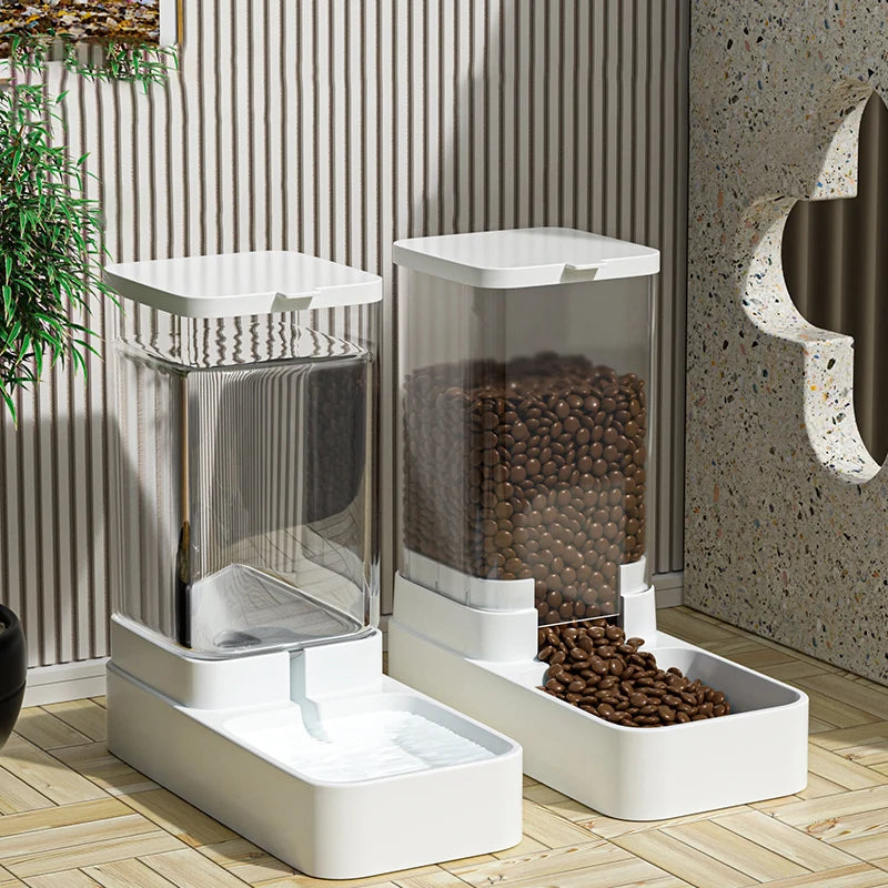 Automatic Pet Feeder & Water Dispenser Transparent Food Storage for Cats & Dogs - Paw Care USA