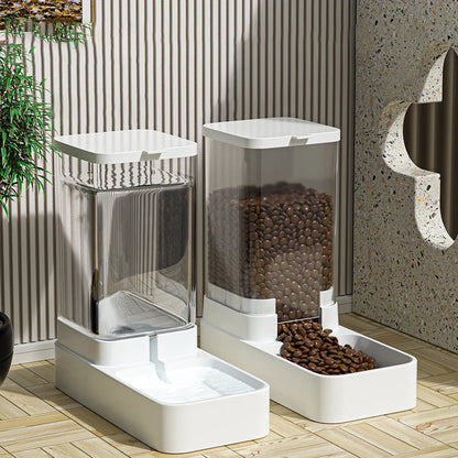 Automatic Pet Feeder & Water Dispenser Transparent Food Storage for Cats & Dogs - Paw Care USA