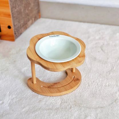 Ceramic Elevated Cat Bowl Anti-Spill & Neck Protection - Paw Care USA