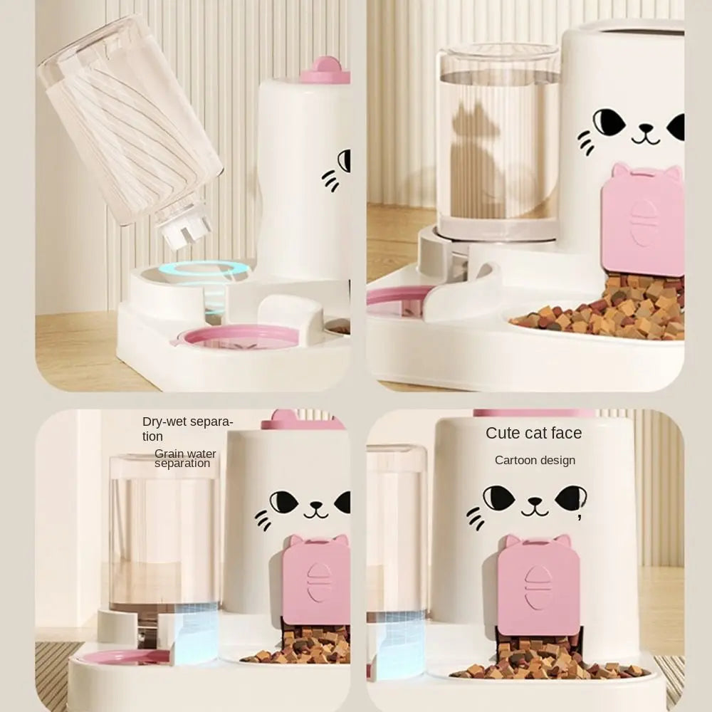 2in 1 Automatic Cat Feeder & Water Fountain  Large Capacity, Leakproof, Detachable Design - Paw Care USA