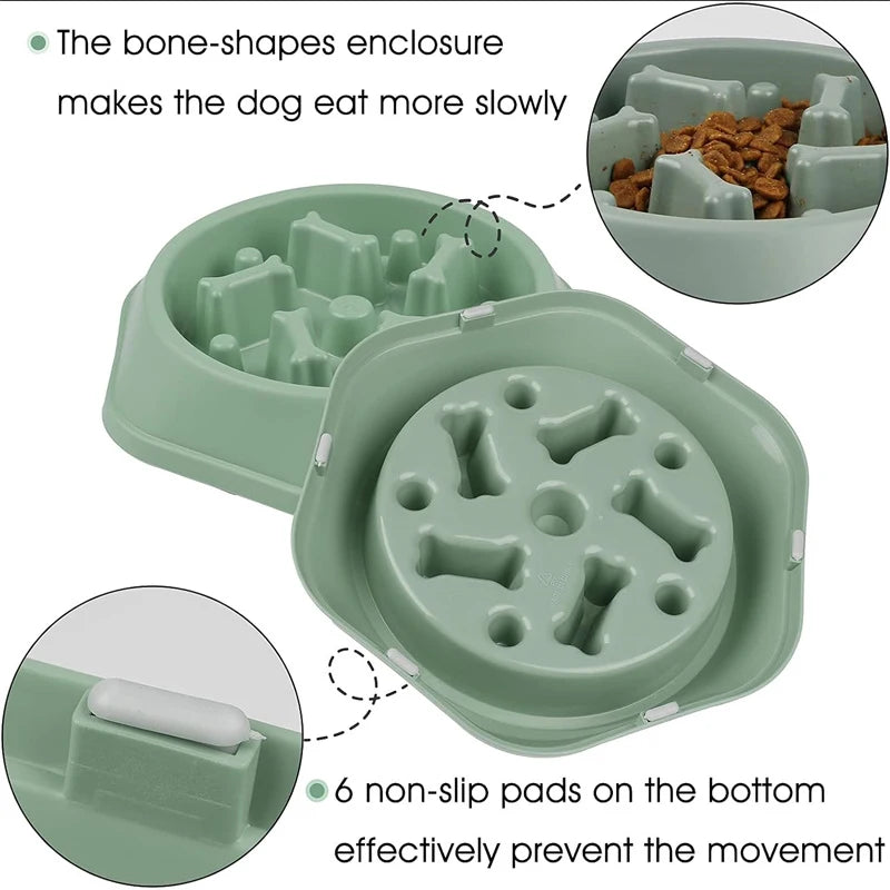 Anti-Choking Slow Feeder Dog Bowl Non-Slip Puzzle Dish for Small & Medium Dogs - Paw Care USA