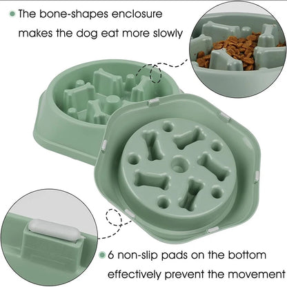 Anti-Choking Slow Feeder Dog Bowl Non-Slip Puzzle Dish for Small & Medium Dogs - Paw Care USA