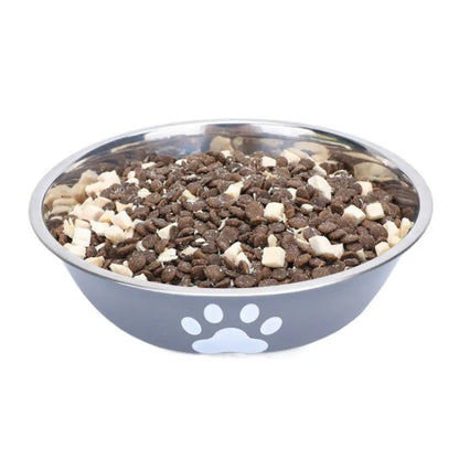 Large Stainless Steel Non-Slip Dog Bowl Pet Feeder with Cute Paw Design for Cats & Dogs - Paw Care USA