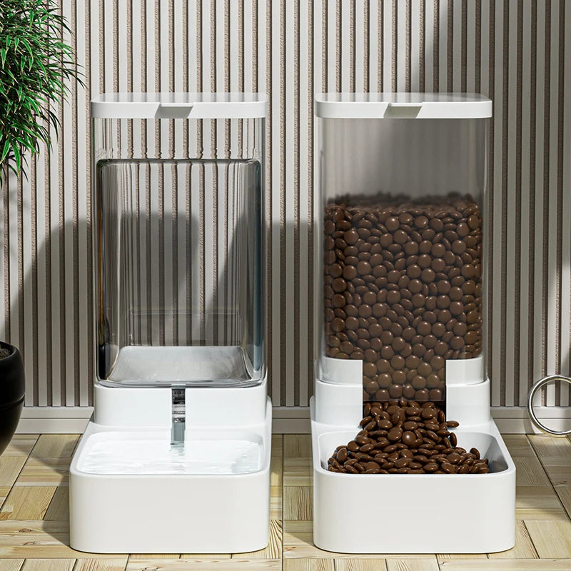 Automatic Pet Feeder & Water Dispenser Transparent Food Storage for Cats & Dogs - Paw Care USA
