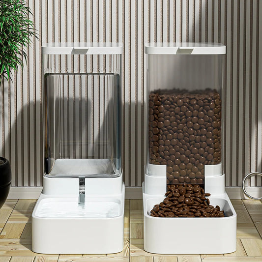 Automatic Pet Feeder & Water Dispenser Transparent Food Storage for Cats & Dogs - Paw Care USA