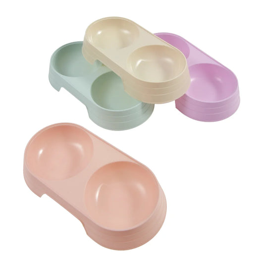 Pet Bowl Plastic Cat and Dog Double Bowl Pet Supplies - Paw Care USA