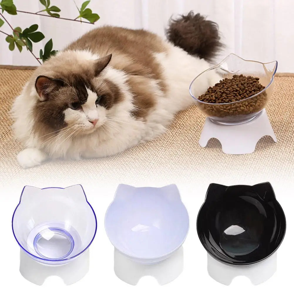 Tilted Cat Bowl Elevated Anti-Choking Feeder with Neck Support - Paw Care USA