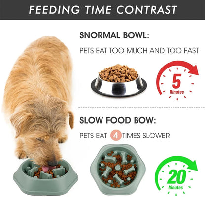 Anti-Choking Slow Feeder Dog Bowl Non-Slip Puzzle Dish for Small & Medium Dogs - Paw Care USA