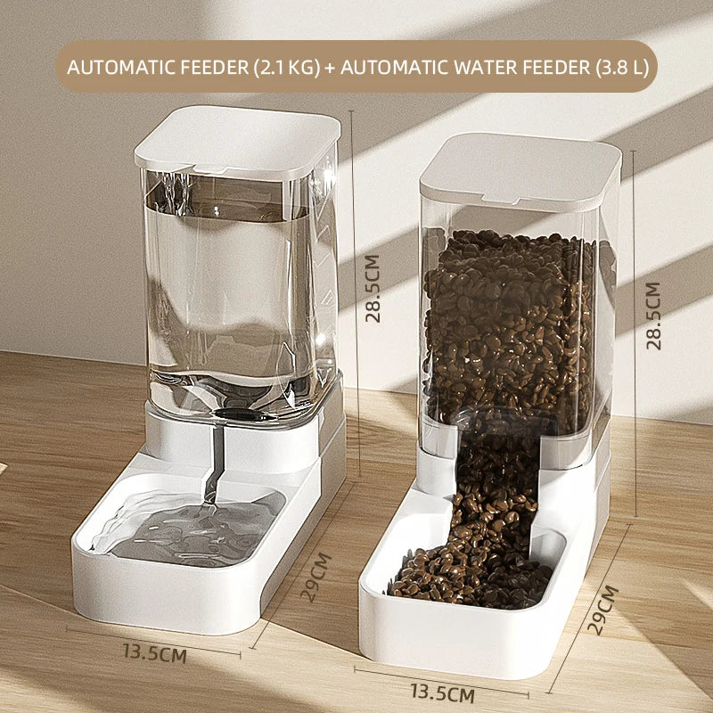 Automatic Pet Feeder & Water Dispenser Transparent Food Storage for Cats & Dogs - Paw Care USA
