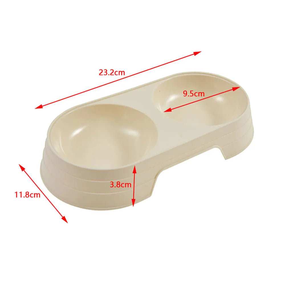 Pet Bowl Plastic Cat and Dog Double Bowl Pet Supplies - Paw Care USA