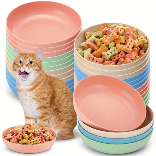 4pcs Non-Slip Cat Bowls – Wide Shallow Food & Water Dishes for Kittens & Small Cats - Paw Care USA