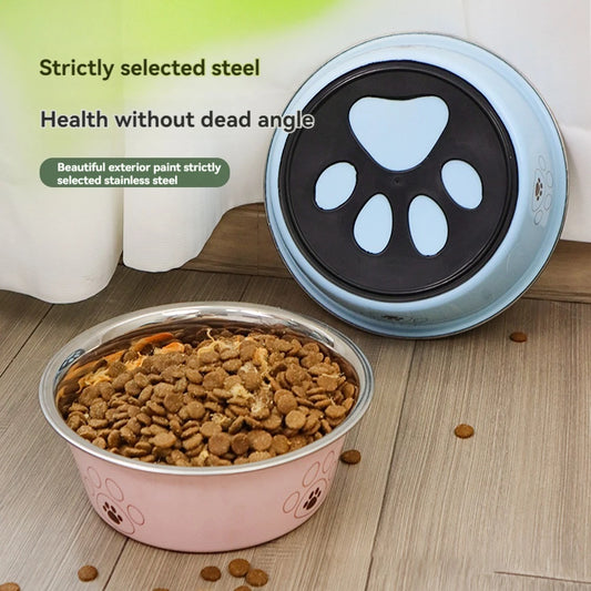 Durable Stainless Steel Pet Bowl – Cute Anti-Skid Design for Cats & Dogs - Paw Care USA