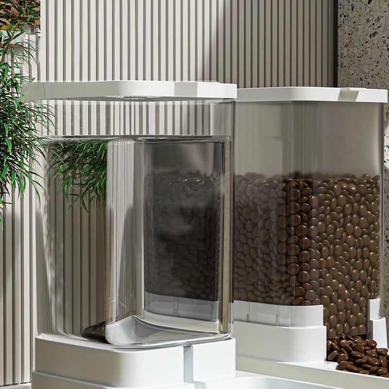 Automatic Pet Feeder & Water Dispenser Transparent Food Storage for Cats & Dogs - Paw Care USA