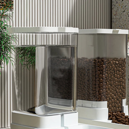 Automatic Pet Feeder & Water Dispenser Transparent Food Storage for Cats & Dogs - Paw Care USA