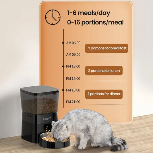 Automatic Cats Dog Pet Feeder Button Version Auto Food Dispenser Smart Control - Paw Care USA