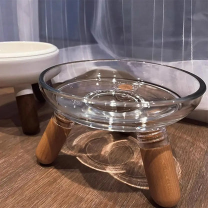 Protect Neck Elevated Cat Bowl Transparent Raised Pet Food - Paw Care USA