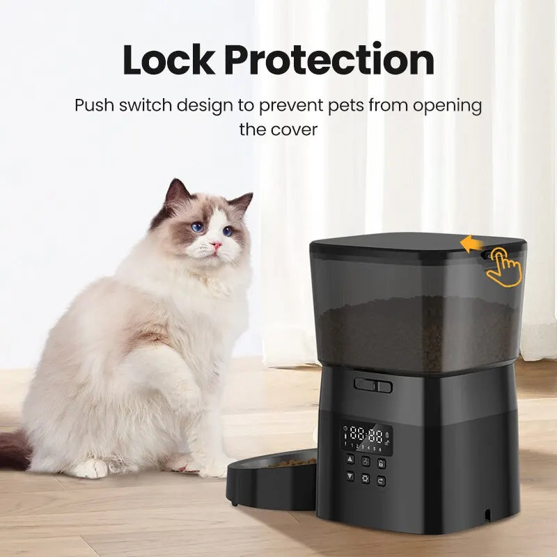 Automatic Cats Dog Pet Feeder Button Version Auto Food Dispenser Smart Control - Paw Care USA