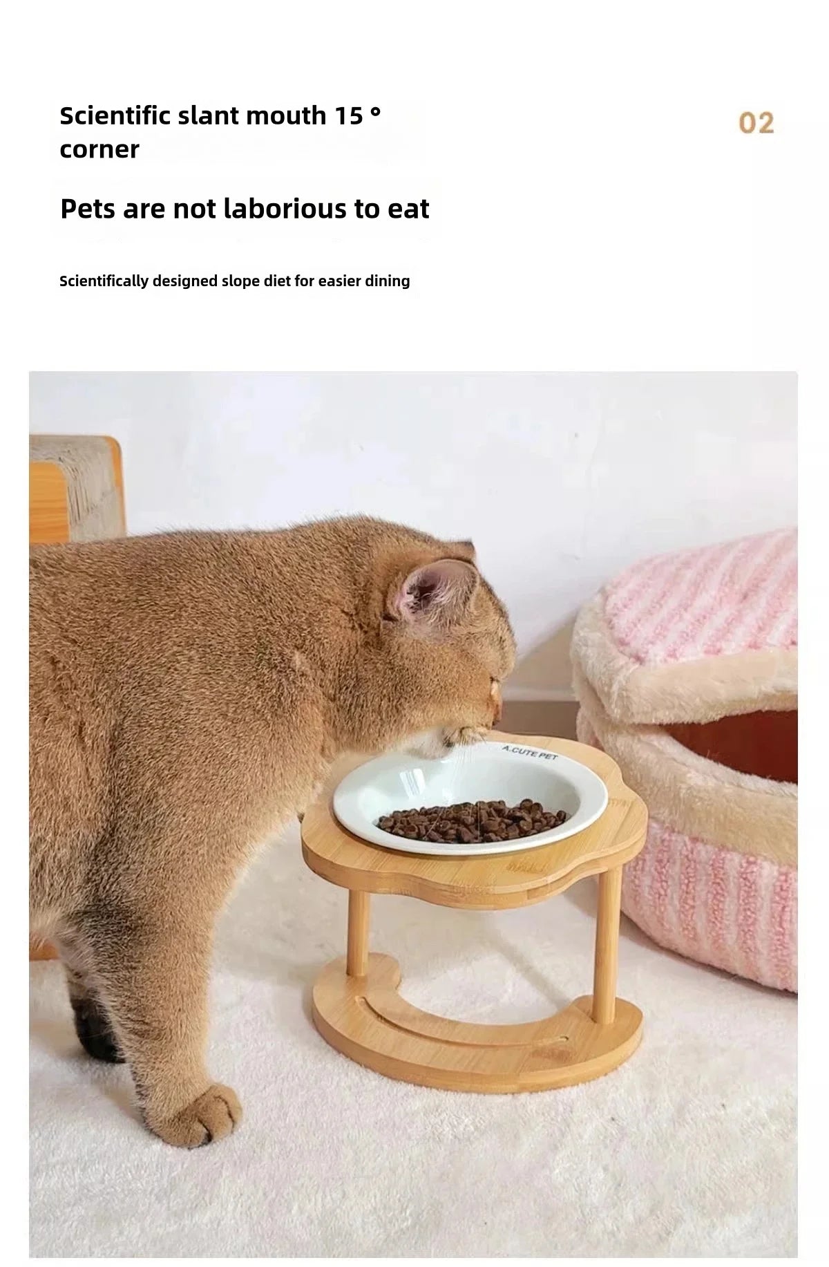 Ceramic Elevated Cat Bowl Anti-Spill & Neck Protection - Paw Care USA