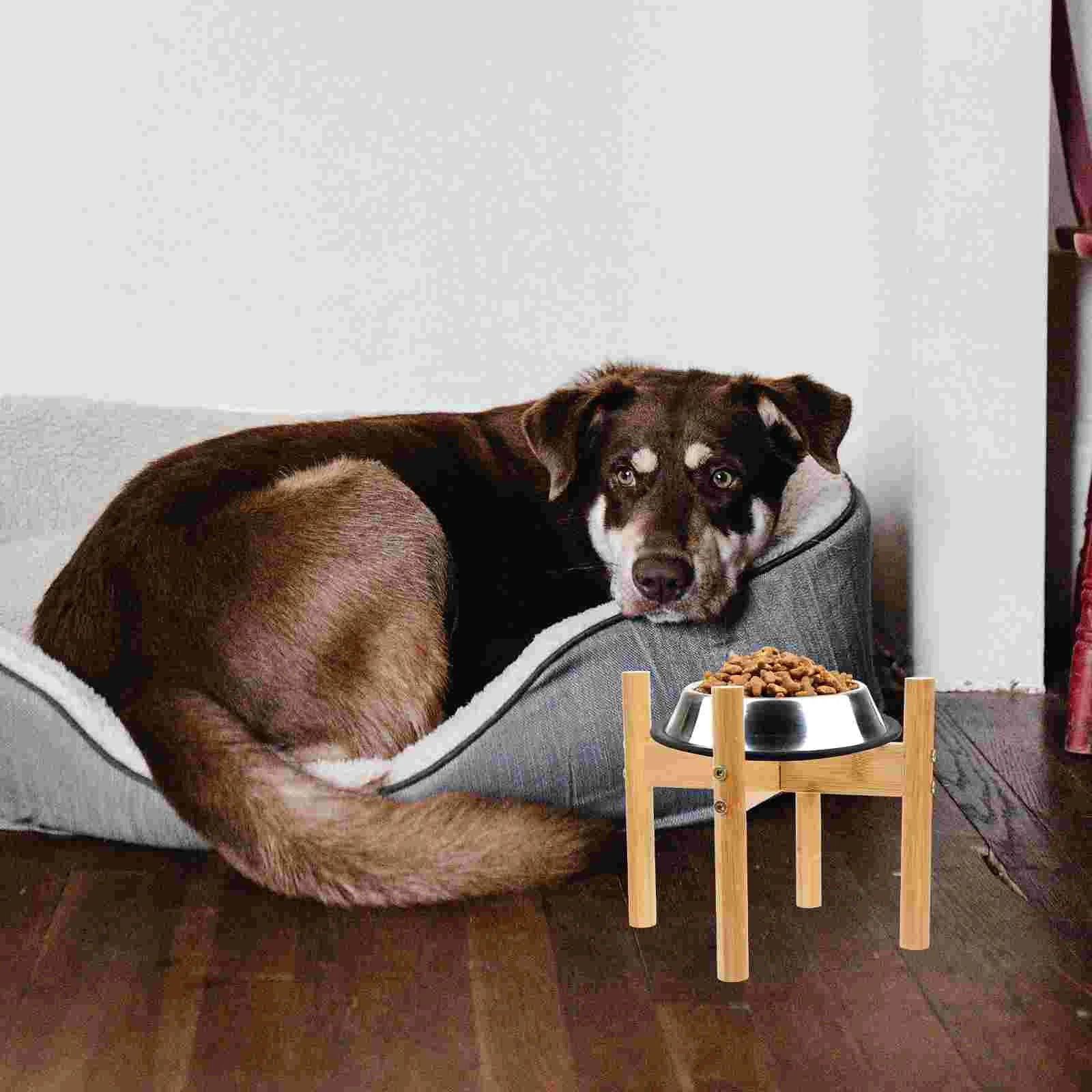 Bamboo Pet Bowl Stand – Elevated Cat & Dog Feeder - Paw Care USA