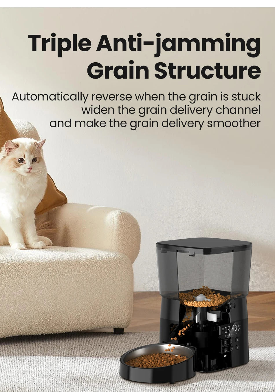 Automatic Cats Dog Pet Feeder Button Version Auto Food Dispenser Smart Control - Paw Care USA