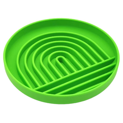 Anti-Slip Slow Feeder Bowl – Anti-Knockover Silicone Food Plate for Cats & Puppies - Paw Care USA