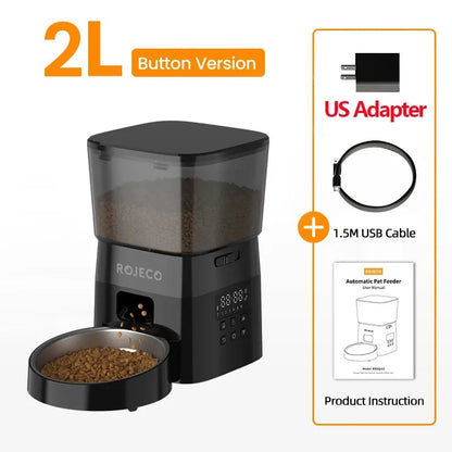 Automatic Cats Dog Pet Feeder Button Version Auto Food Dispenser Smart Control - Paw Care USA