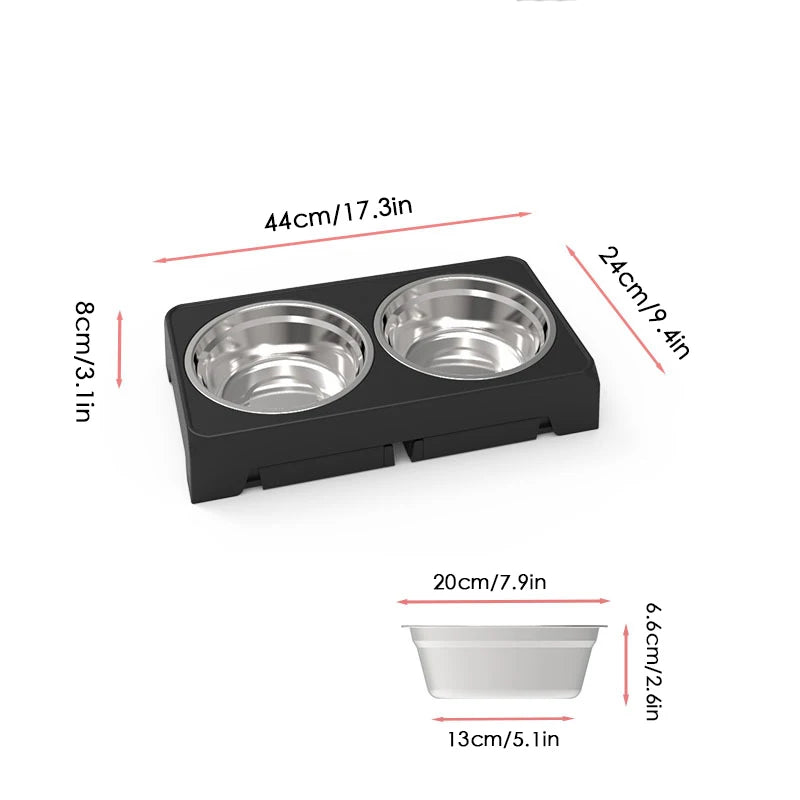 Adjustable Elevated Dog Feeder Double Stainless Steel Bowls for All Sizes - Paw Care USA