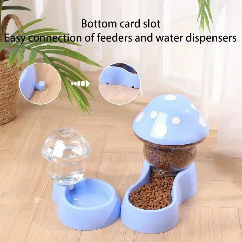 Cat Pet Automatic Feeder Water Dispenser Food Container Pet Bowl Water Storage Device Supply - Paw Care USA