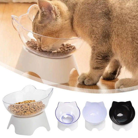 Tilted Cat Bowl Elevated Anti-Choking Feeder with Neck Support - Paw Care USA
