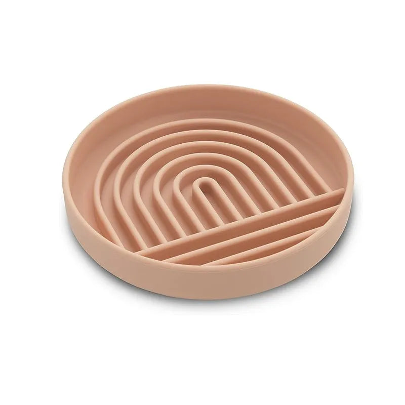 Anti-Slip Slow Feeder Bowl – Anti-Knockover Silicone Food Plate for Cats & Puppies - Paw Care USA