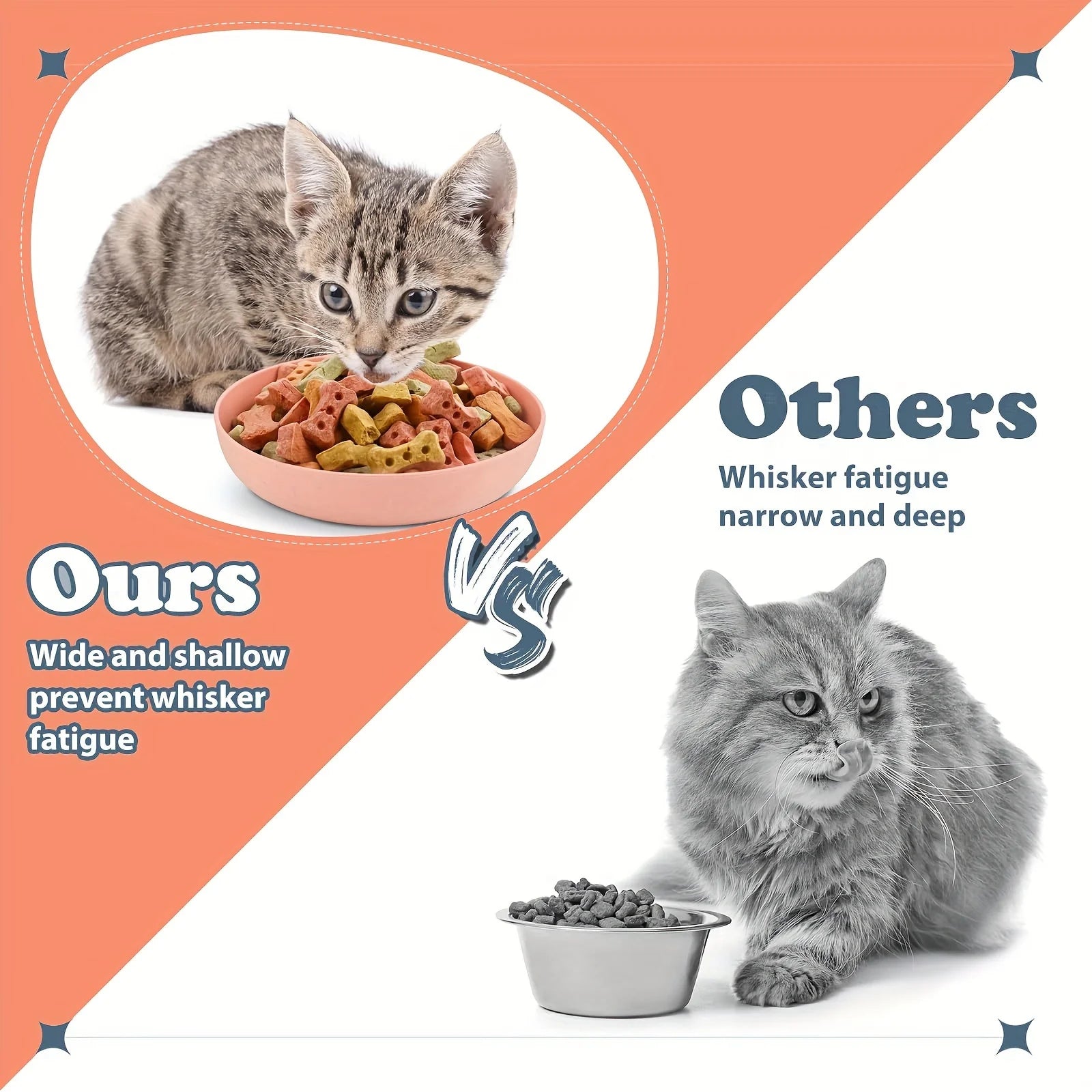 4pcs Non-Slip Cat Bowls – Wide Shallow Food & Water Dishes for Kittens & Small Cats - Paw Care USA