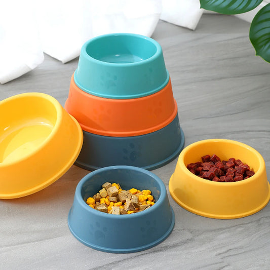 Premium Pet Feeding Bowl Solid Color, Easy to Clean Food & Water Dish for Cats & Puppies - Paw Care USA