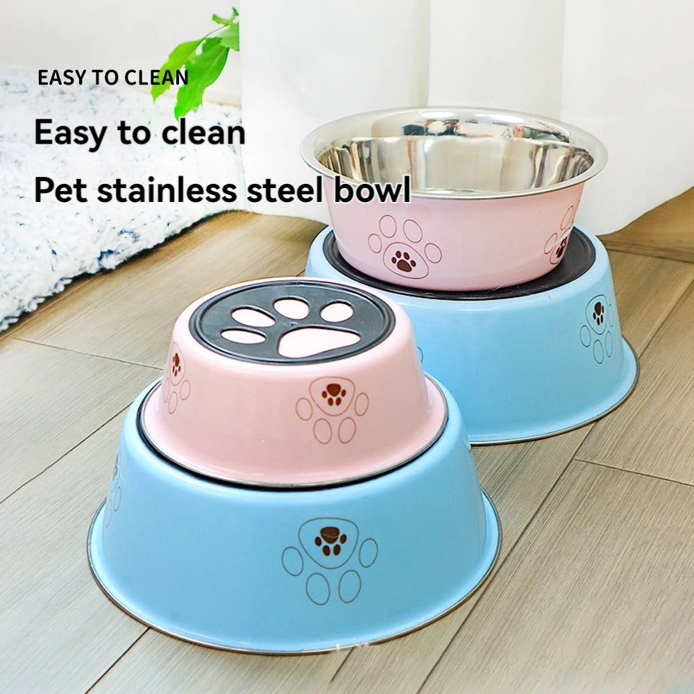 Durable Stainless Steel Pet Bowl – Cute Anti-Skid Design for Cats & Dogs - Paw Care USA