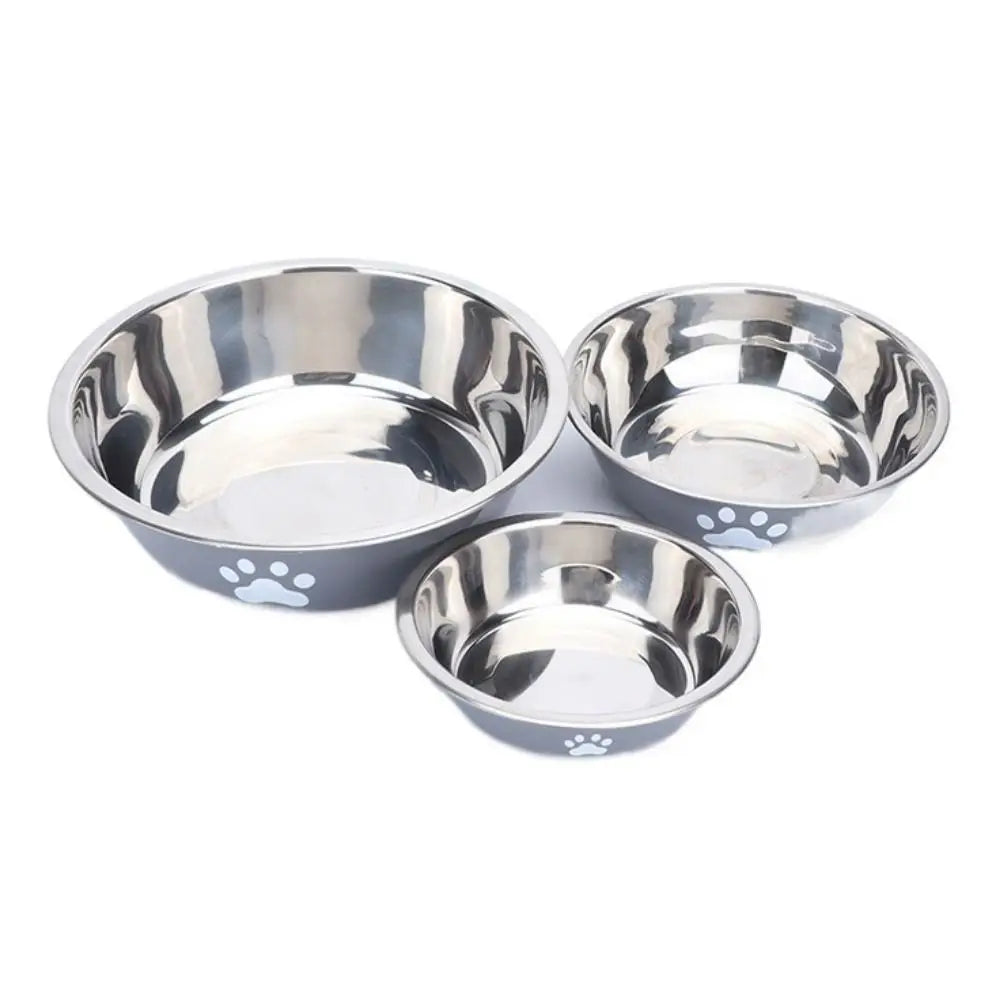 Large Stainless Steel Non-Slip Dog Bowl Pet Feeder with Cute Paw Design for Cats & Dogs - Paw Care USA