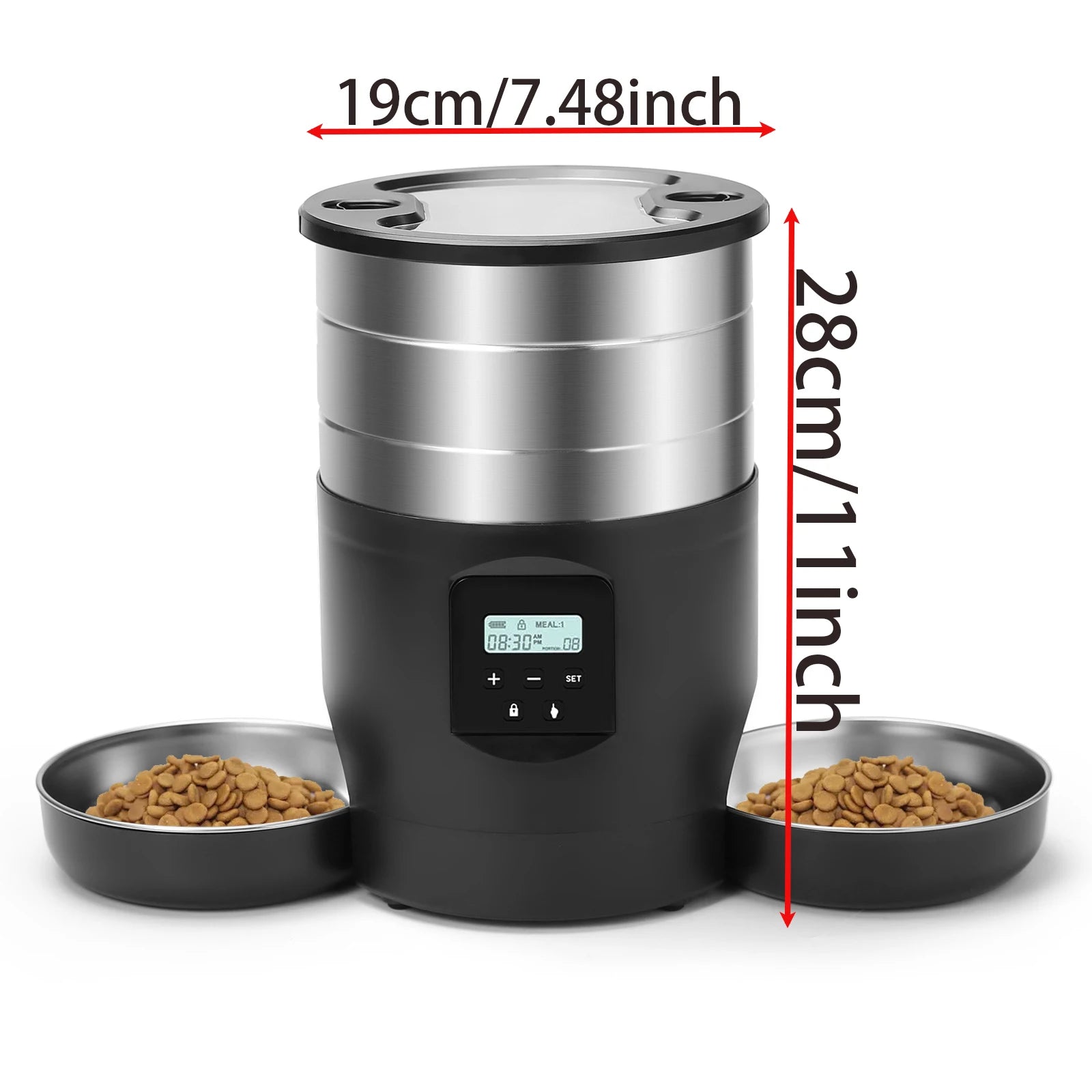 Smart WiFi Automatic Pet Feeder 4.5L Food Dispenser with Dual Stainless Steel Bowls - Paw Care USA