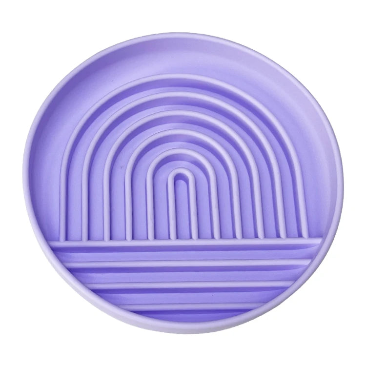 Anti-Slip Slow Feeder Bowl – Anti-Knockover Silicone Food Plate for Cats & Puppies - Paw Care USA