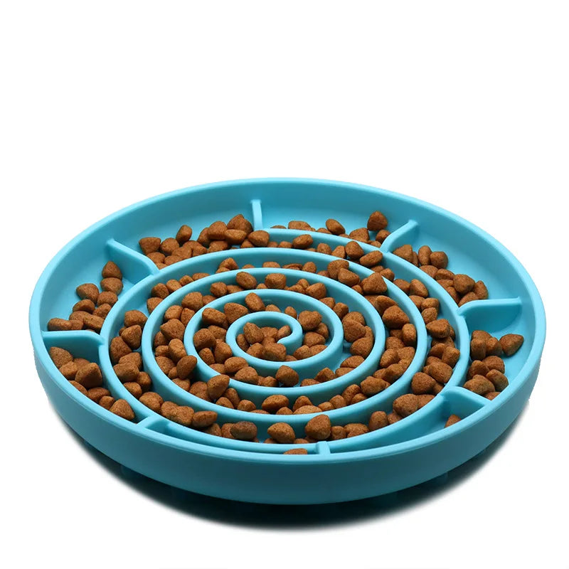 Anti-Slip Slow Feeder Bowl – Anti-Knockover Silicone Food Plate for Cats & Puppies - Paw Care USA