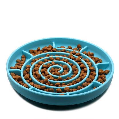 Anti-Slip Slow Feeder Bowl – Anti-Knockover Silicone Food Plate for Cats & Puppies - Paw Care USA