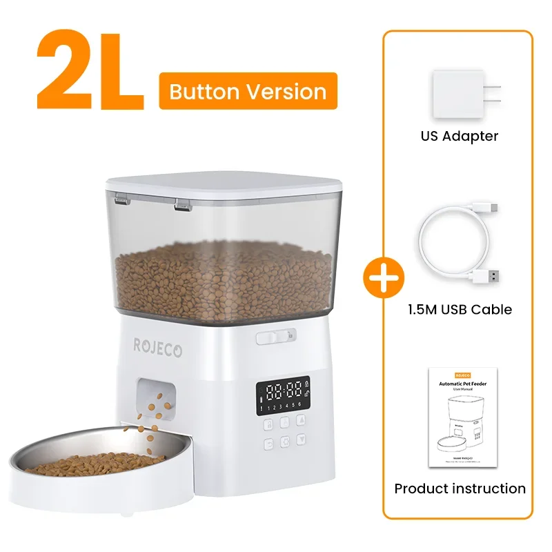 Automatic Cats Dog Pet Feeder Button Version Auto Food Dispenser Smart Control - Paw Care USA
