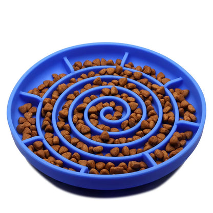 Anti-Slip Slow Feeder Bowl – Anti-Knockover Silicone Food Plate for Cats & Puppies - Paw Care USA