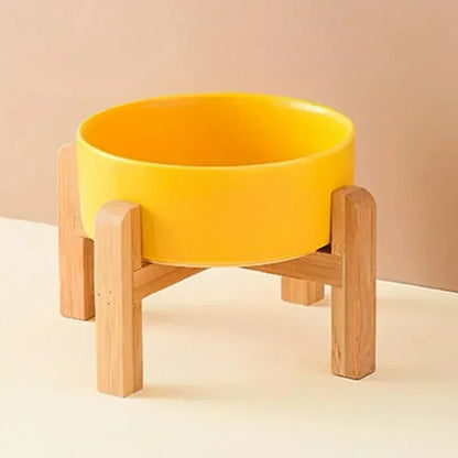 Large Ceramic Dog Bowls with Wooden Stand – 1800ml Elevated Feeder for Small to Large Pets - Paw Care USA