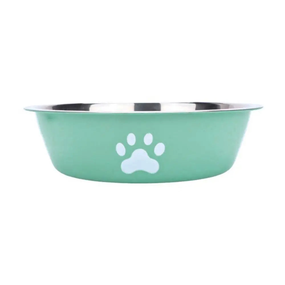 Large Stainless Steel Non-Slip Dog Bowl Pet Feeder with Cute Paw Design for Cats & Dogs - Paw Care USA