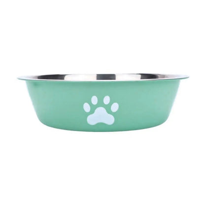 Large Stainless Steel Non-Slip Dog Bowl Pet Feeder with Cute Paw Design for Cats & Dogs - Paw Care USA