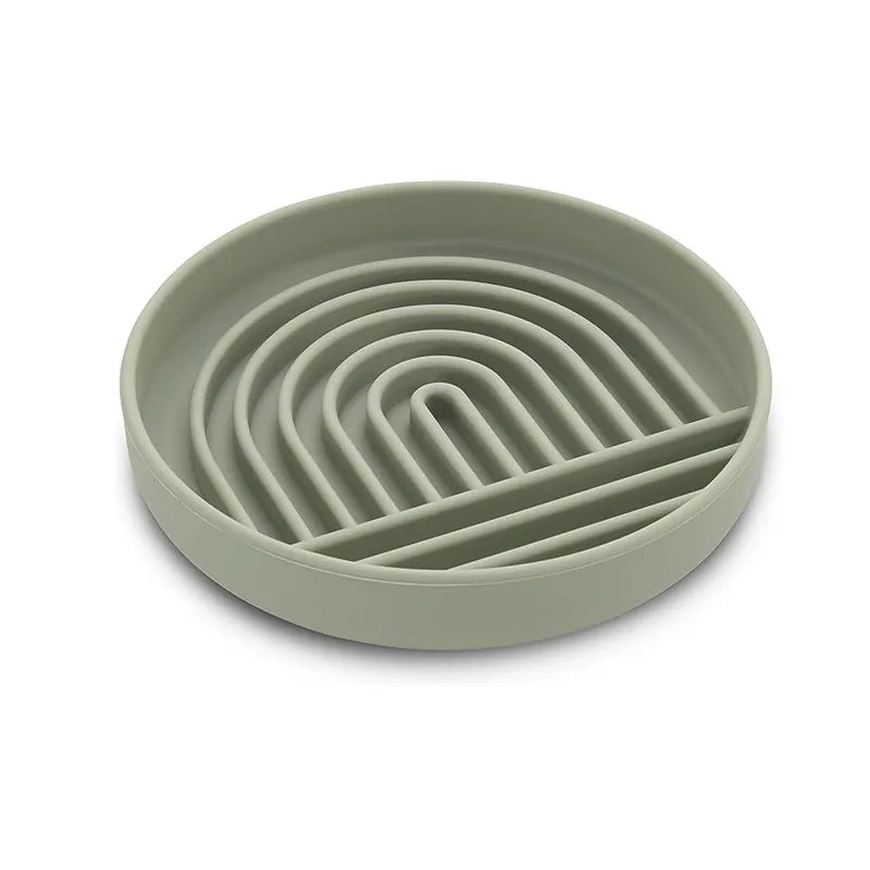 Anti-Slip Slow Feeder Bowl – Anti-Knockover Silicone Food Plate for Cats & Puppies - Paw Care USA